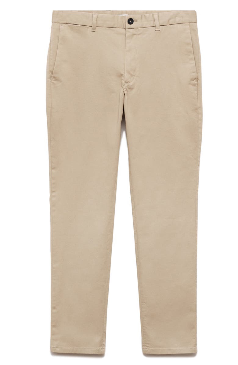 MANGO Serge Slim Fit Twill Chino Pants, Alternate, color, Beige