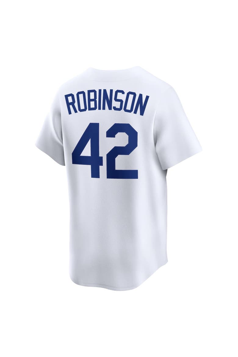 Men's Nike Jackie Robinson White Brooklyn Dodgers Throwback Cooperstown Collection Limited Jersey, Alternate, color, White