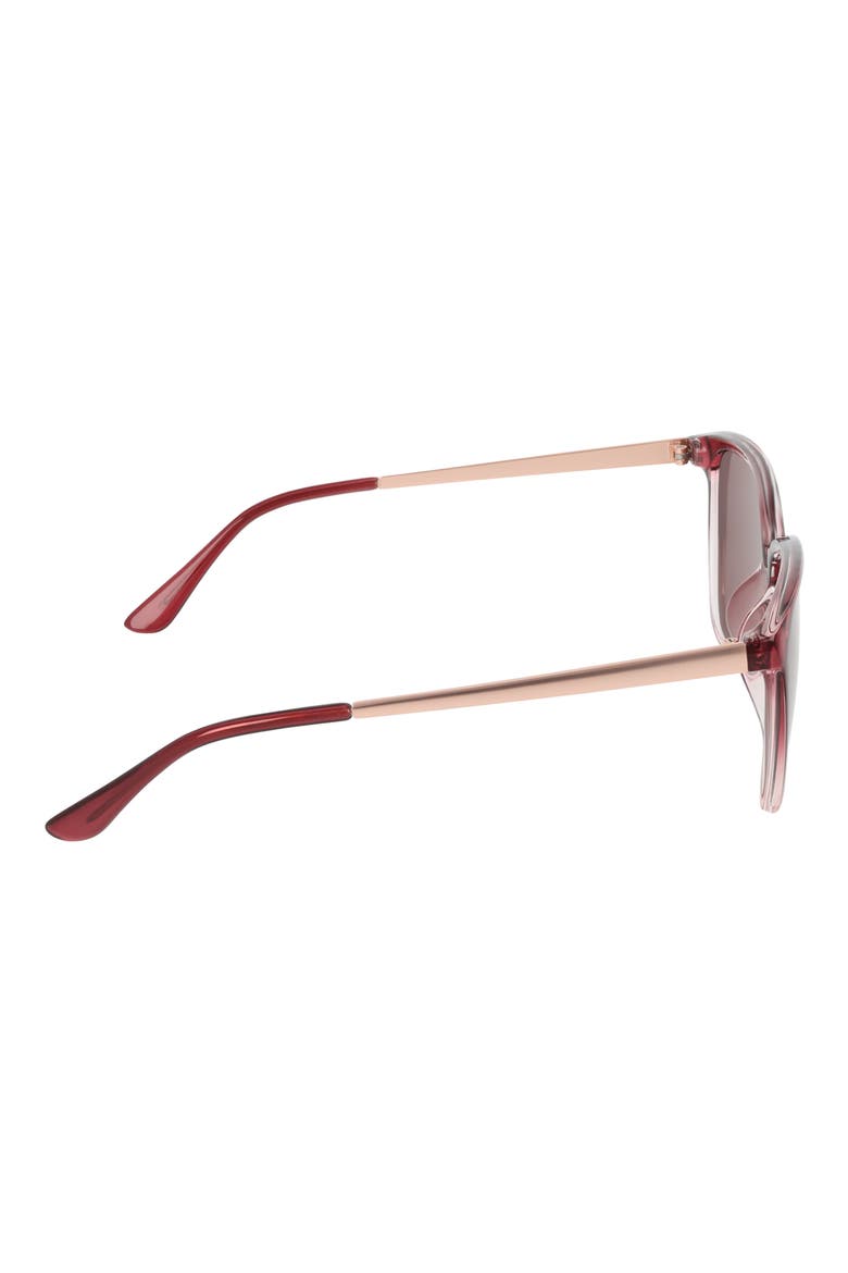 57mm Square Sunglasses, Alternate, color, MERLOT GRADIENT