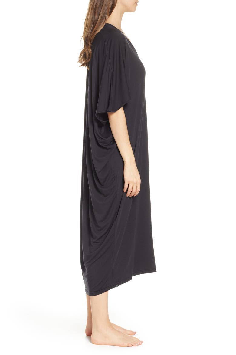 Luxe Jersey Nightgown, Alternate, color, BLACK