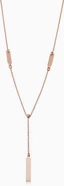 Oradina 14K Gold Brooklyn Bar Drop Necklace