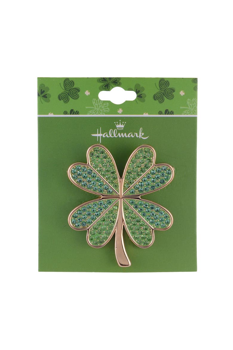 Four Leaf Clover Pin, Alternate, color, Green