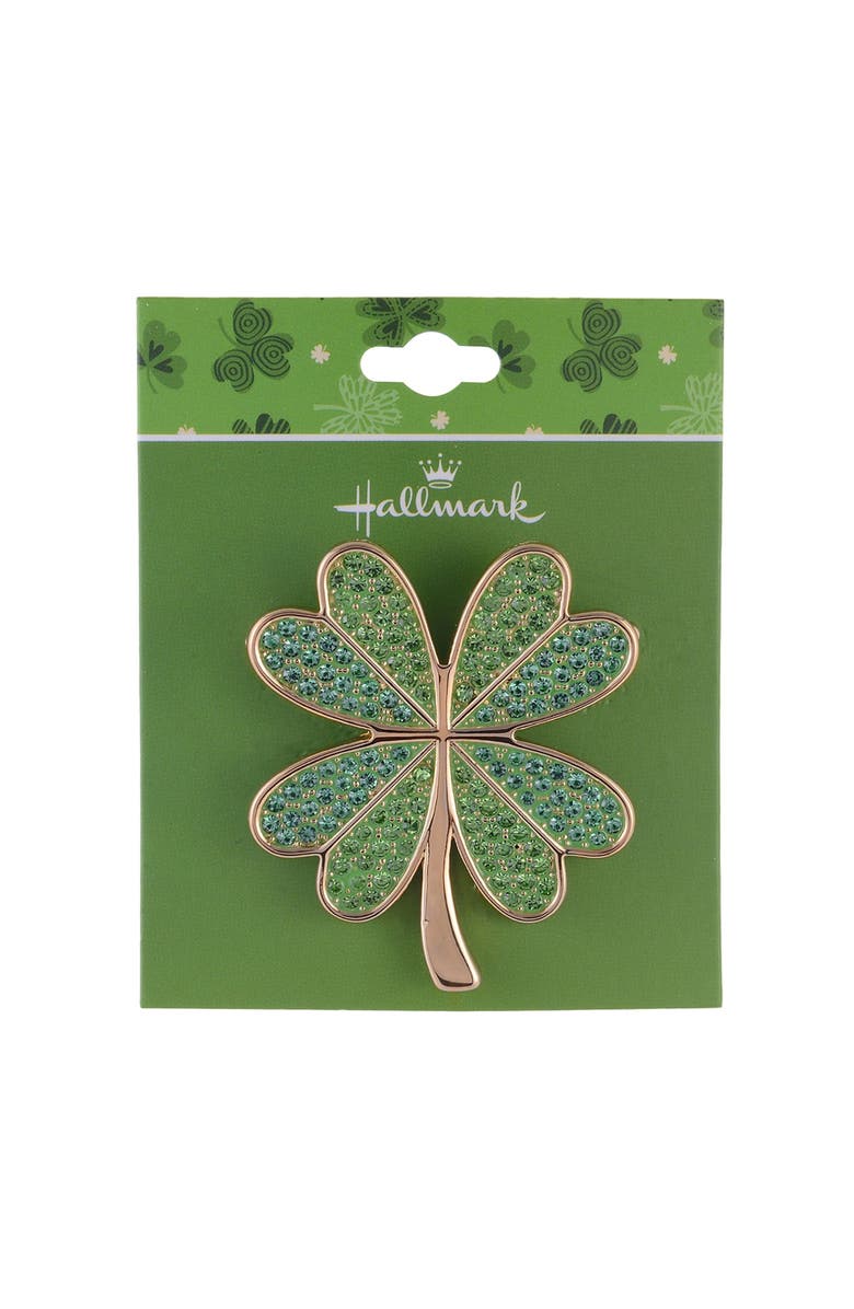 Hallmark Four Leaf Clover Pin, Alternate, color, Green