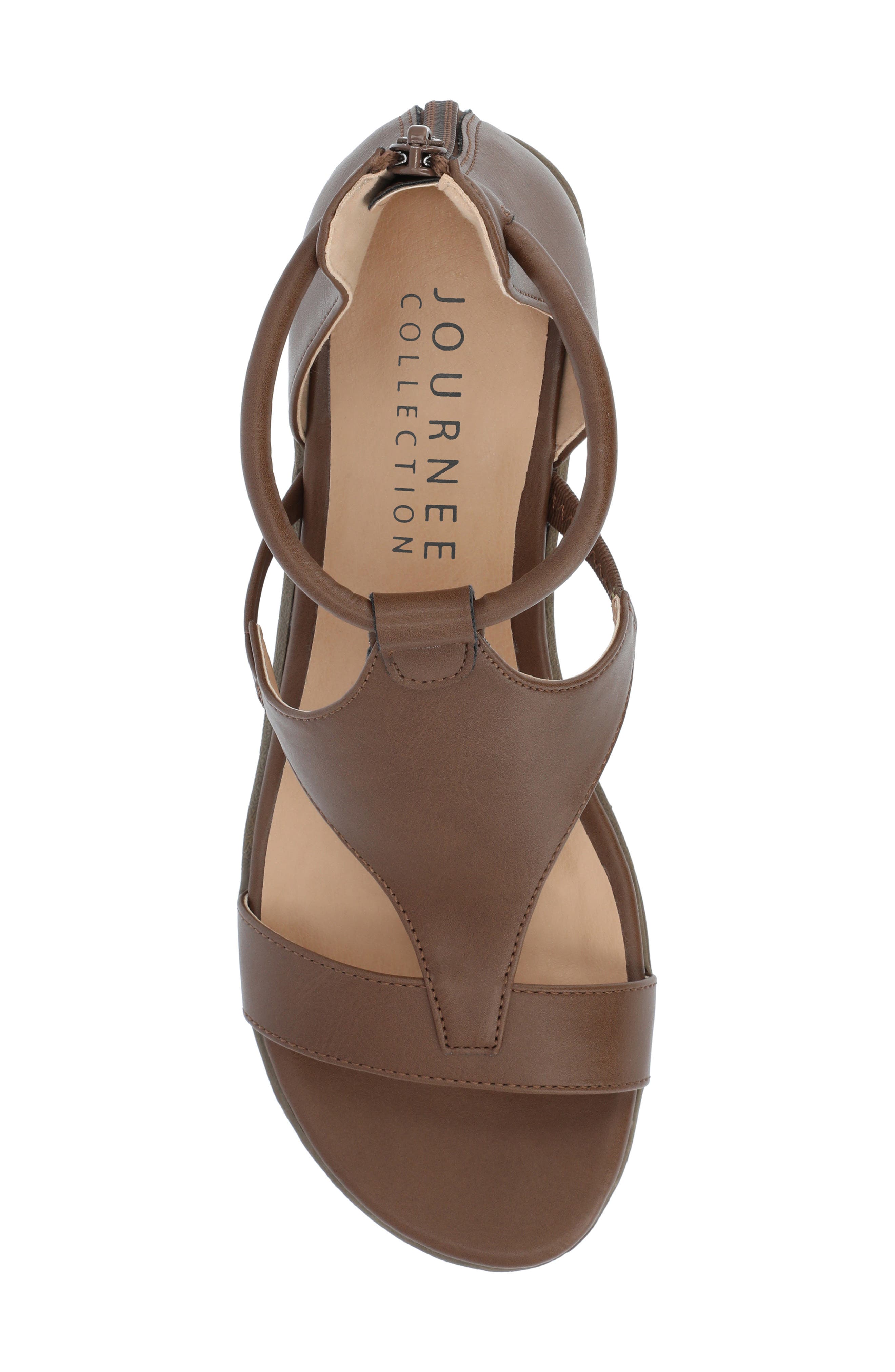 JOURNEE Trayle Wedge Sandal, Alternate, color, BROWN