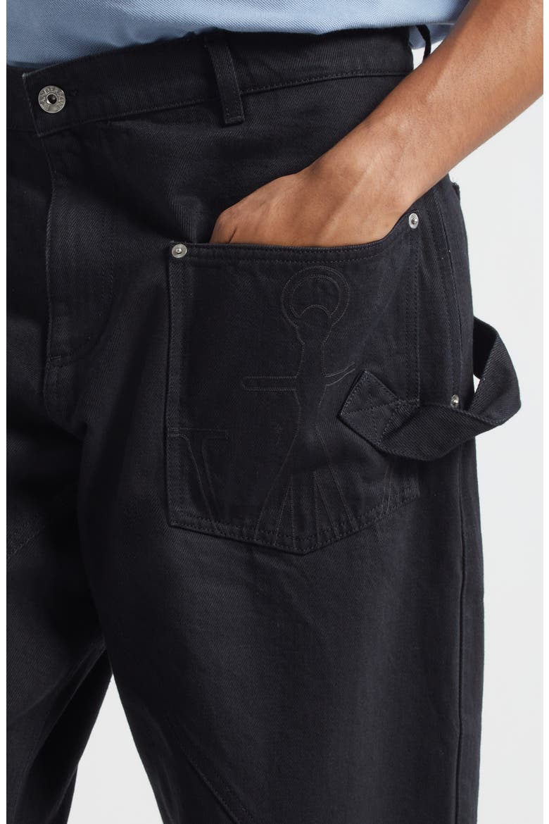 Twisted Workwear Denim Jeans, Alternate, color, BLACK