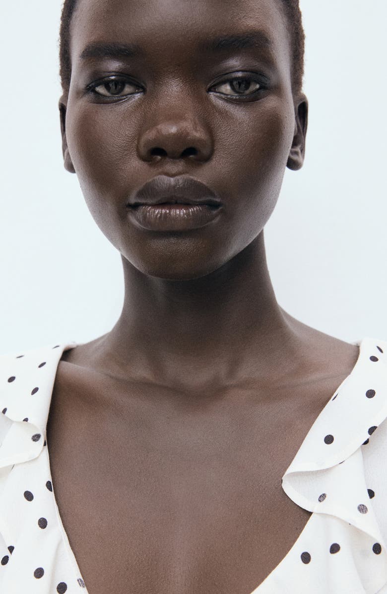 MANGO Kendal Ruffle Crop Top, Alternate, color, Off White