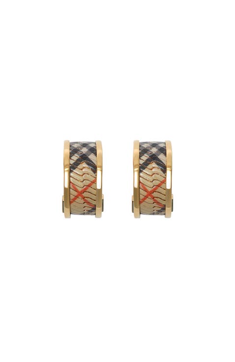 Check Print Hoop Earrings