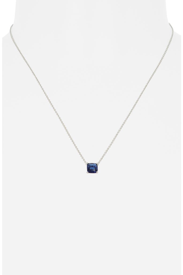 Modern Love Cushion Cut Cubic Zirconia Pendant Necklace, Main, color, RHODIUM