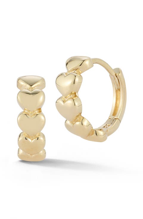 Heart Huggie Hoop Earrings
