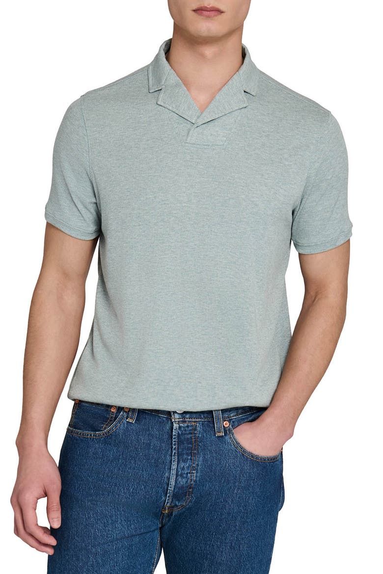 Slim Fit Rib Solid Polo, Main, color, TEAL