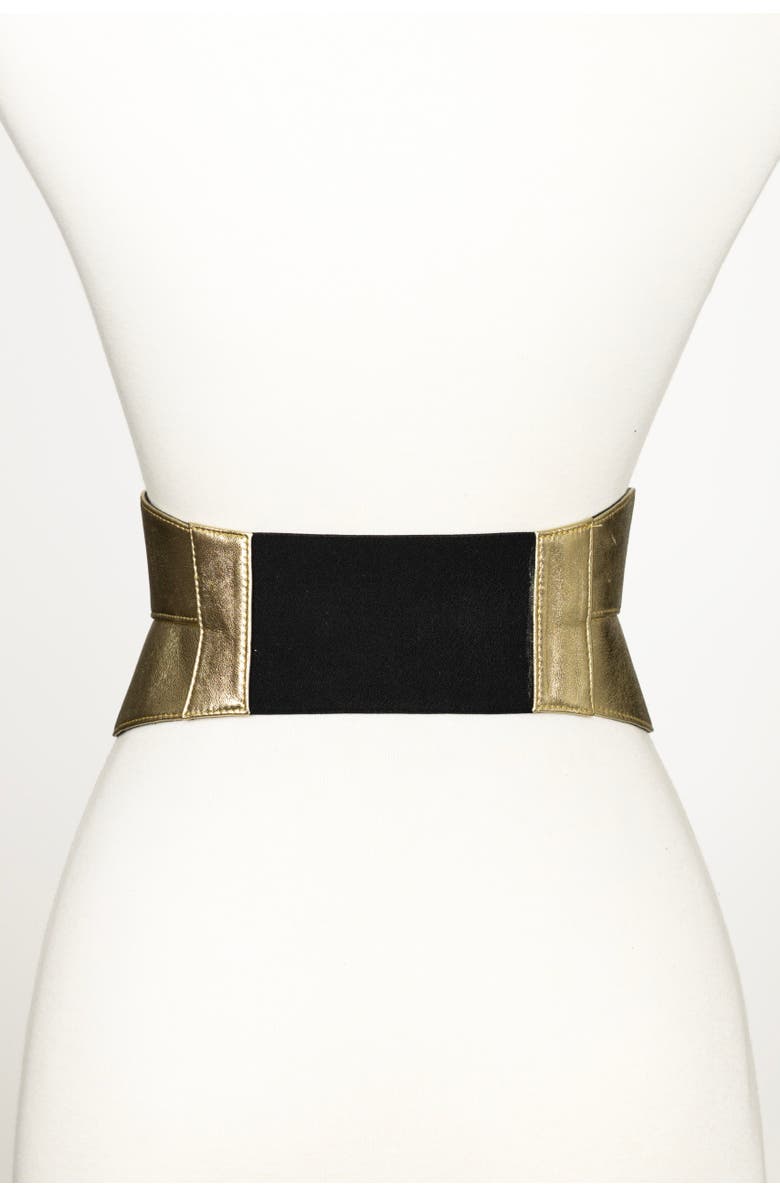 Raina Belts Corset Leather Belt, Alternate, color, Gold