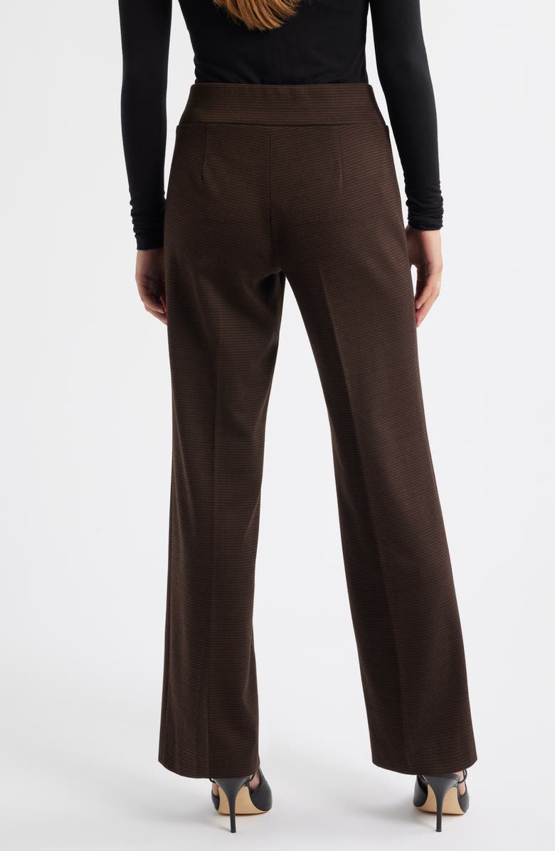 Anne Klein Houndstooth High Waist Pull-On Wide Leg Pants, Alternate, color, 