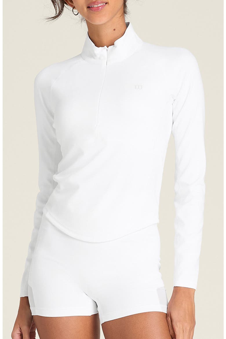 Baseline Half-Zip Pullover, Main, color, BRIGHT WHITE