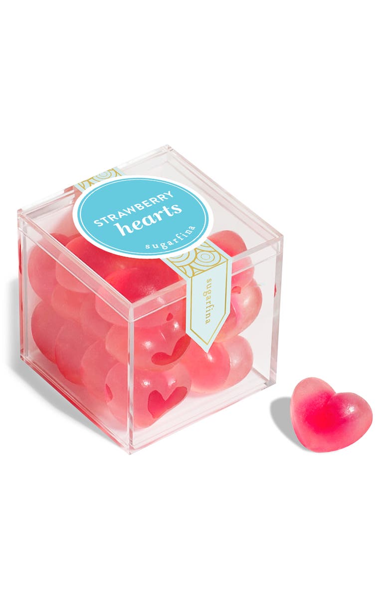 sugarfina Strawberry Hearts Set of 4 Candy Cubes, Alternate, color,