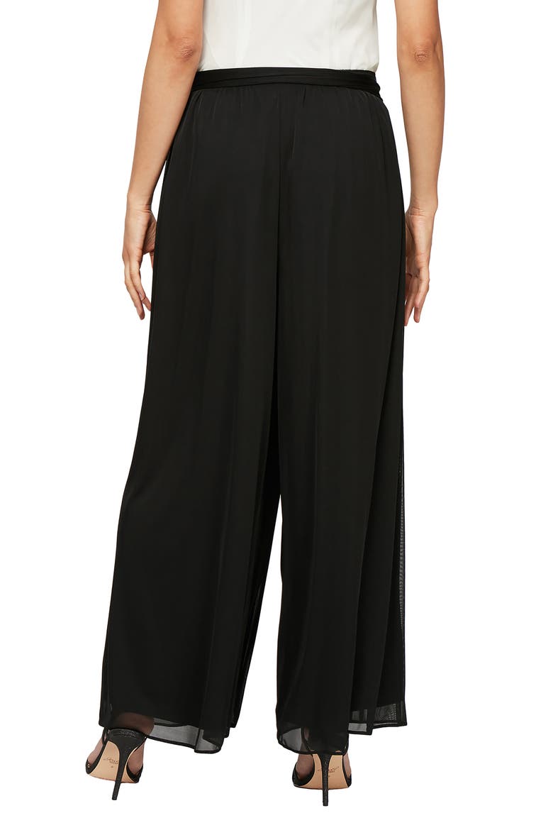 Tie Waist Mesh Pants, Alternate, color, BLACK