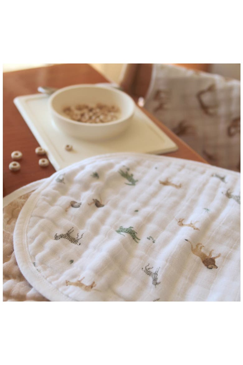 2-Pack Organic Cotton Burpy Bibs, Alternate, color, SAFARI DREAMS