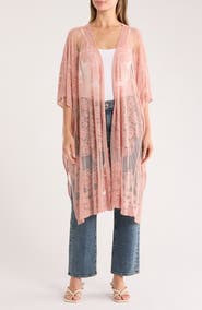 AREA STARS Flower Lace Cotton Ruana