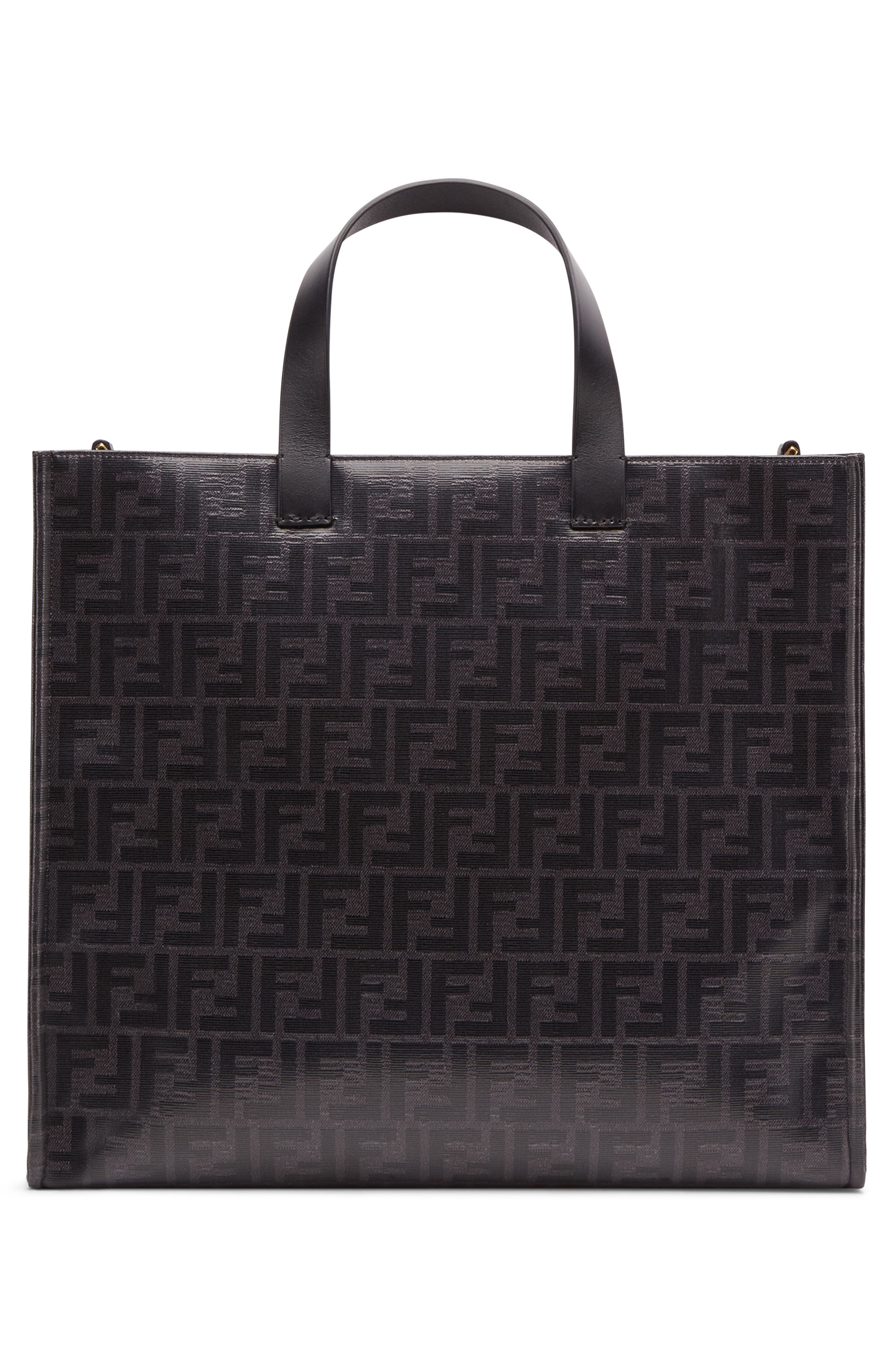 x FILA Mania Logo Tess Shopper, Alternate, color, NERO/ BIANCO/ ORO SOFT