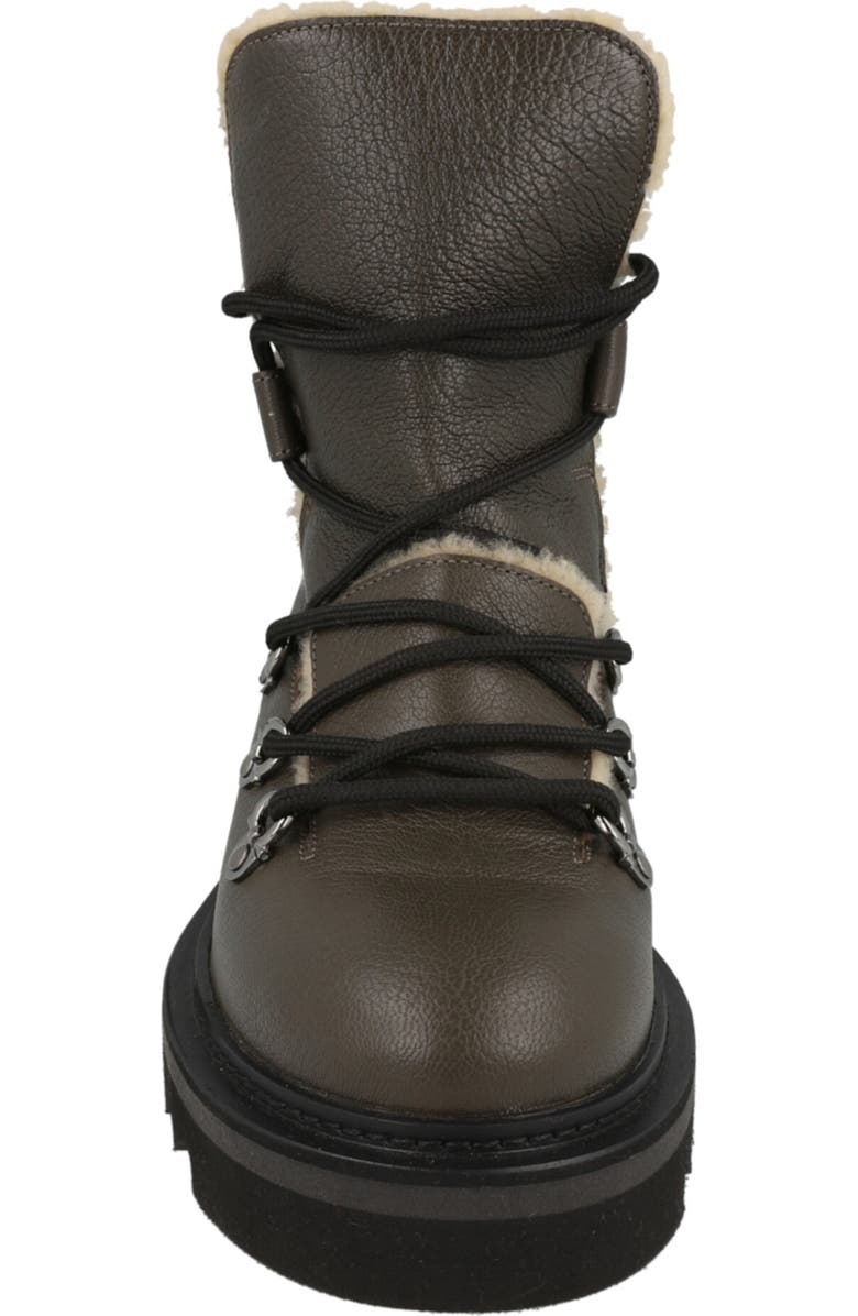 FERRAGAMO Elimo Genuine Shearling Leather Boot, Alternate, color, Dark Grey