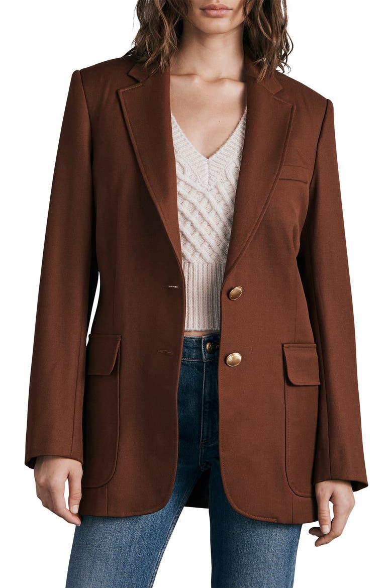 Cody Stretch Wool Twill Blazer, Main, color, BROWN