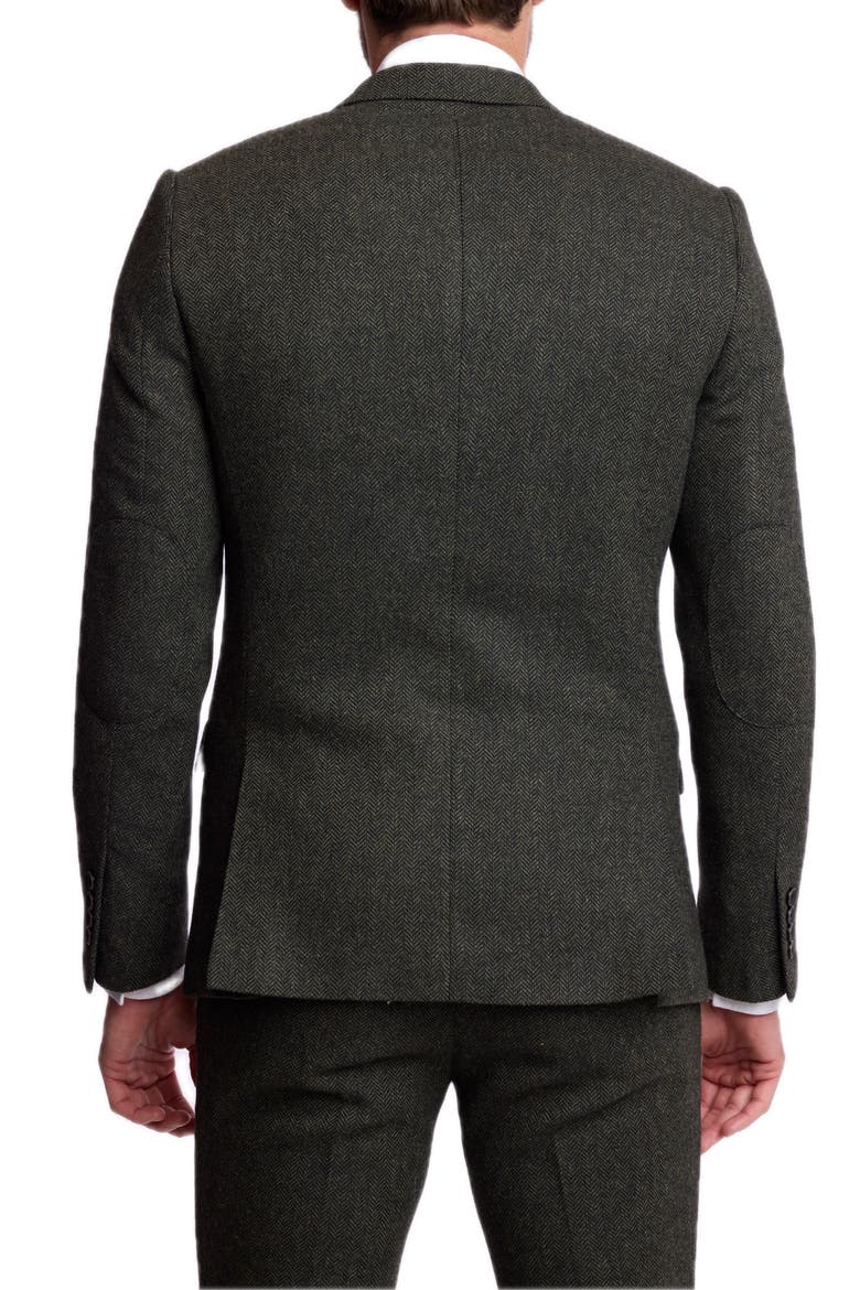 Dover Slim Fit Notch Lapel Suit Jacket, Alternate, color, GREEN BLACK HERRINGBONE