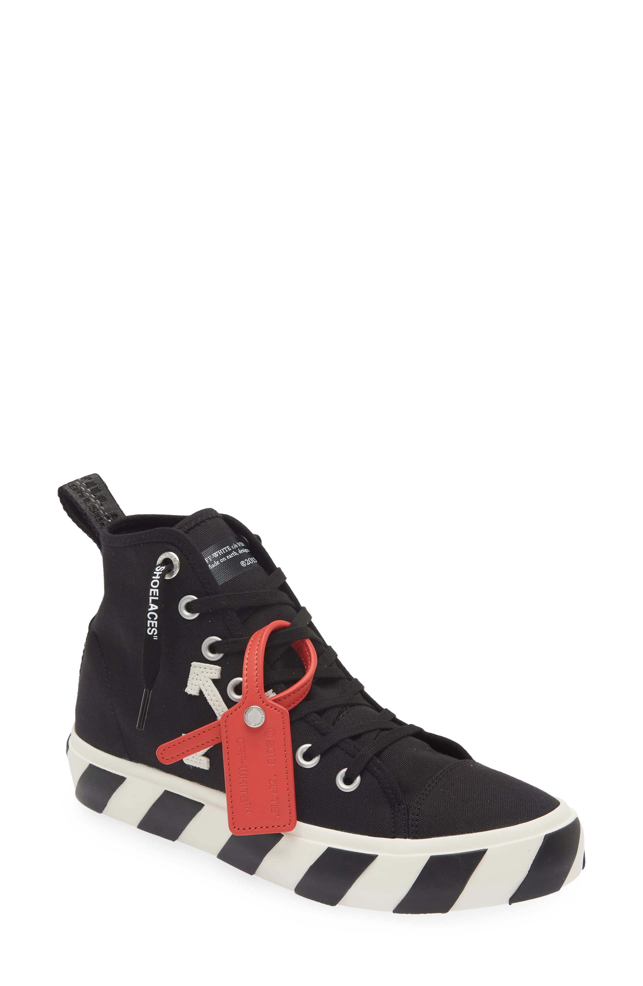 Off-White Mid Top Vulcanized Sneaker, Main, color, 