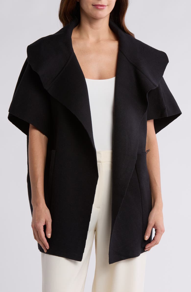 Roffe Accessories Oversize Pocket Ruana, Main, color, Black