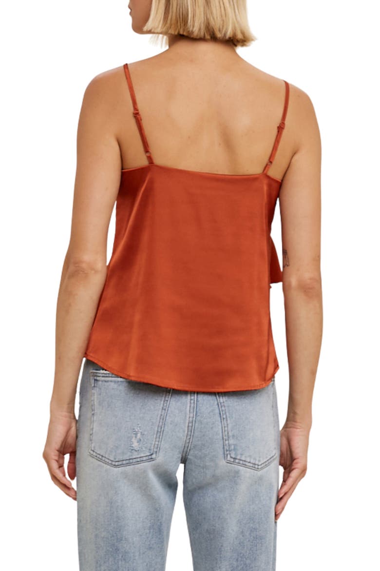 Ruffle Satin Cami, Alternate, color, COPPER