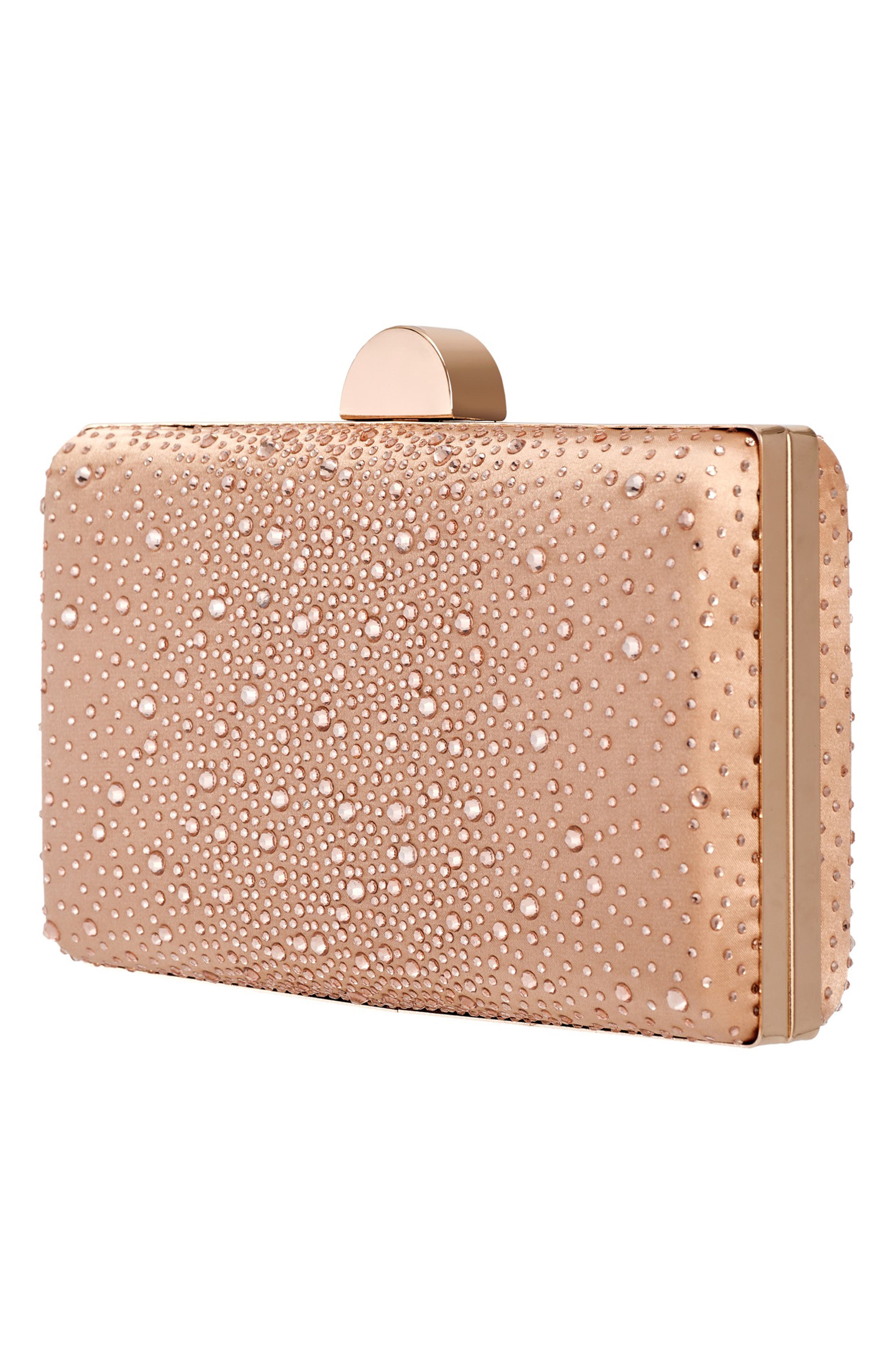 Glamorous Satin Evening Bag, Alternate, color, CHAMPAGNE