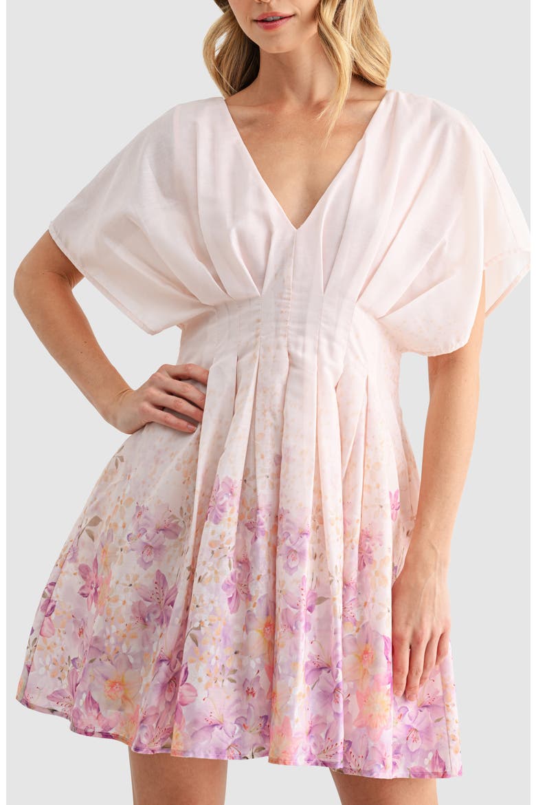 Placed Floral Minidress, Alternate, color, BLUSH PINK