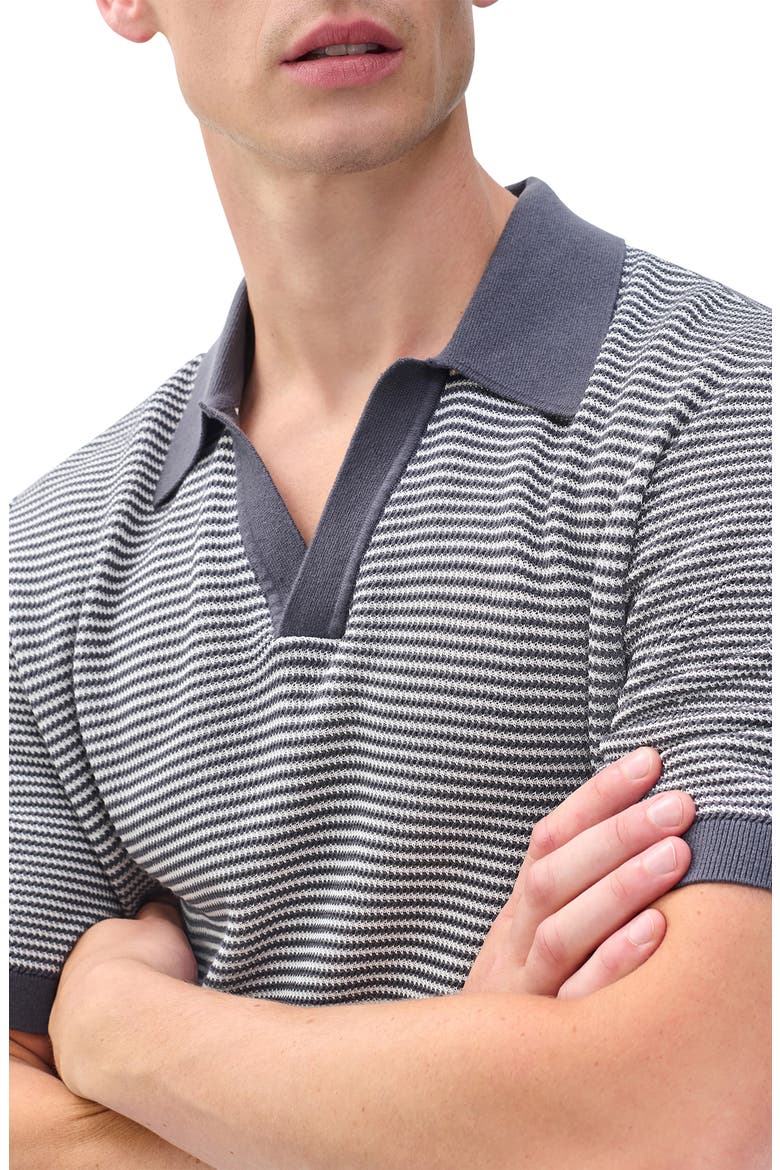 Harvey Chevron Johnny Collar Polo, Alternate, color, WET IRON