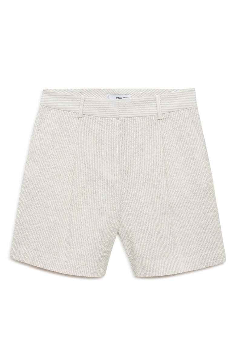 MANGO Stripe Cotton Bermuda Shorts, Alternate, color, Sky Blue