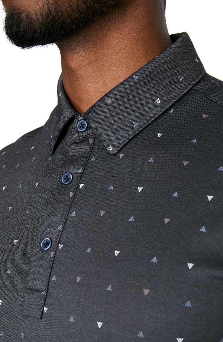7 Diamonds Spence Triangle Print Piqué Polo, Alternate, color,