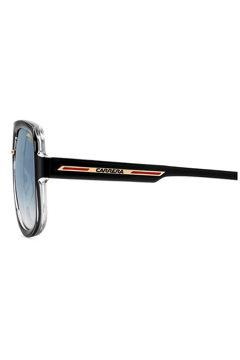 Victory 59mm Gradient Square Geometric Sunglasses, Alternate, color, BLACK CRYSTAL/ DARK BLUE SF