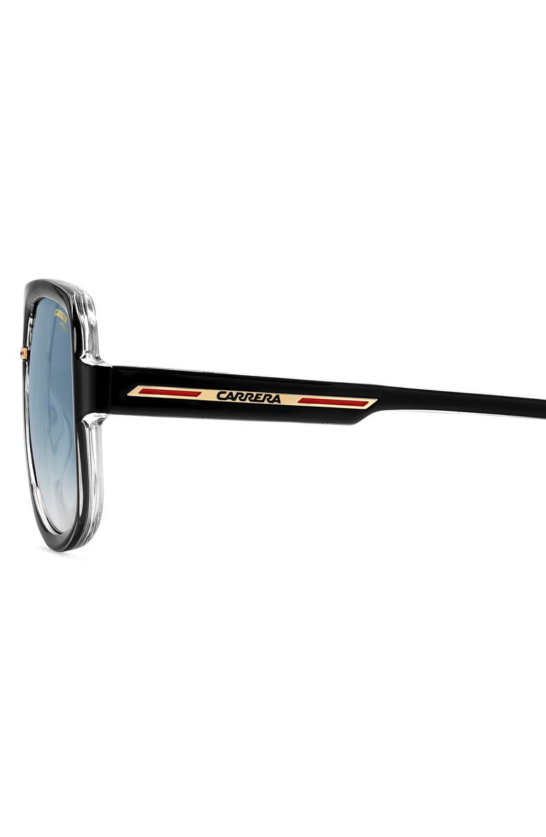 Carrera Eyewear Victory 59mm Gradient Square Geometric Sunglasses, Alternate, color, Black Crystal/ Dark Blue Sf