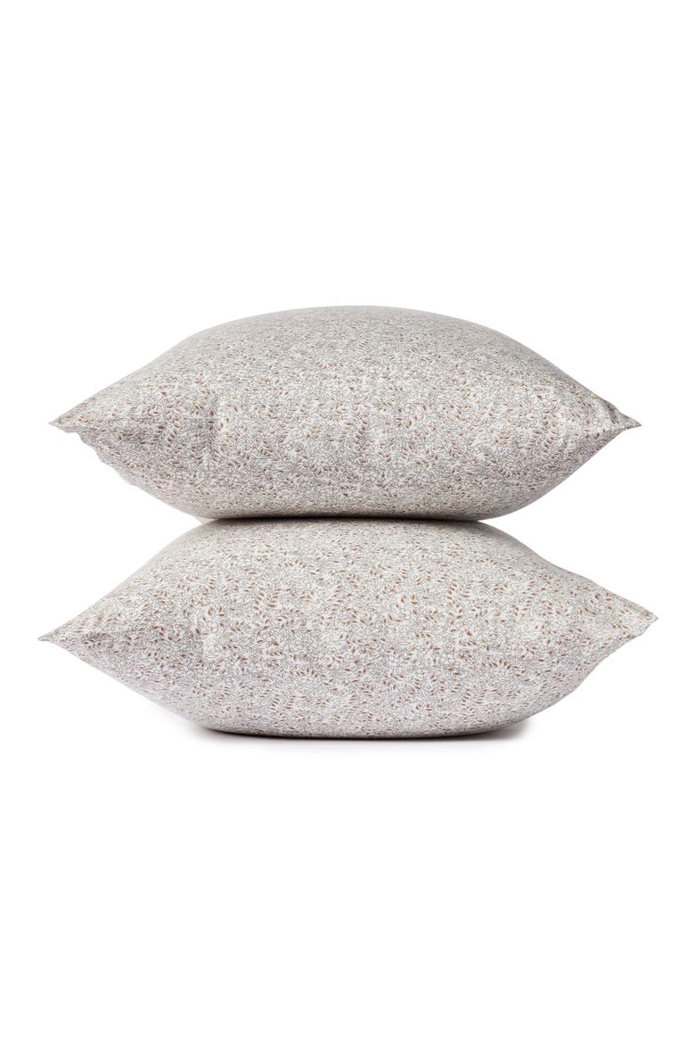 Set of 2 Organic Dot Pattern Percale Pillowcases, Main, color, FOSSIL VINES