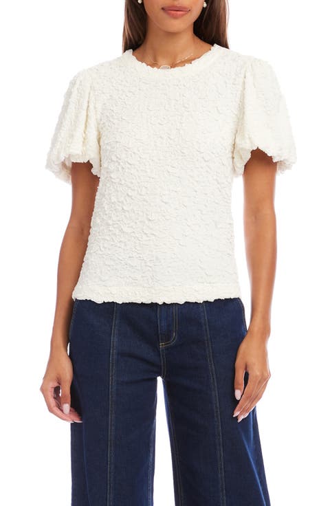 Puff Sleeve Textured Top