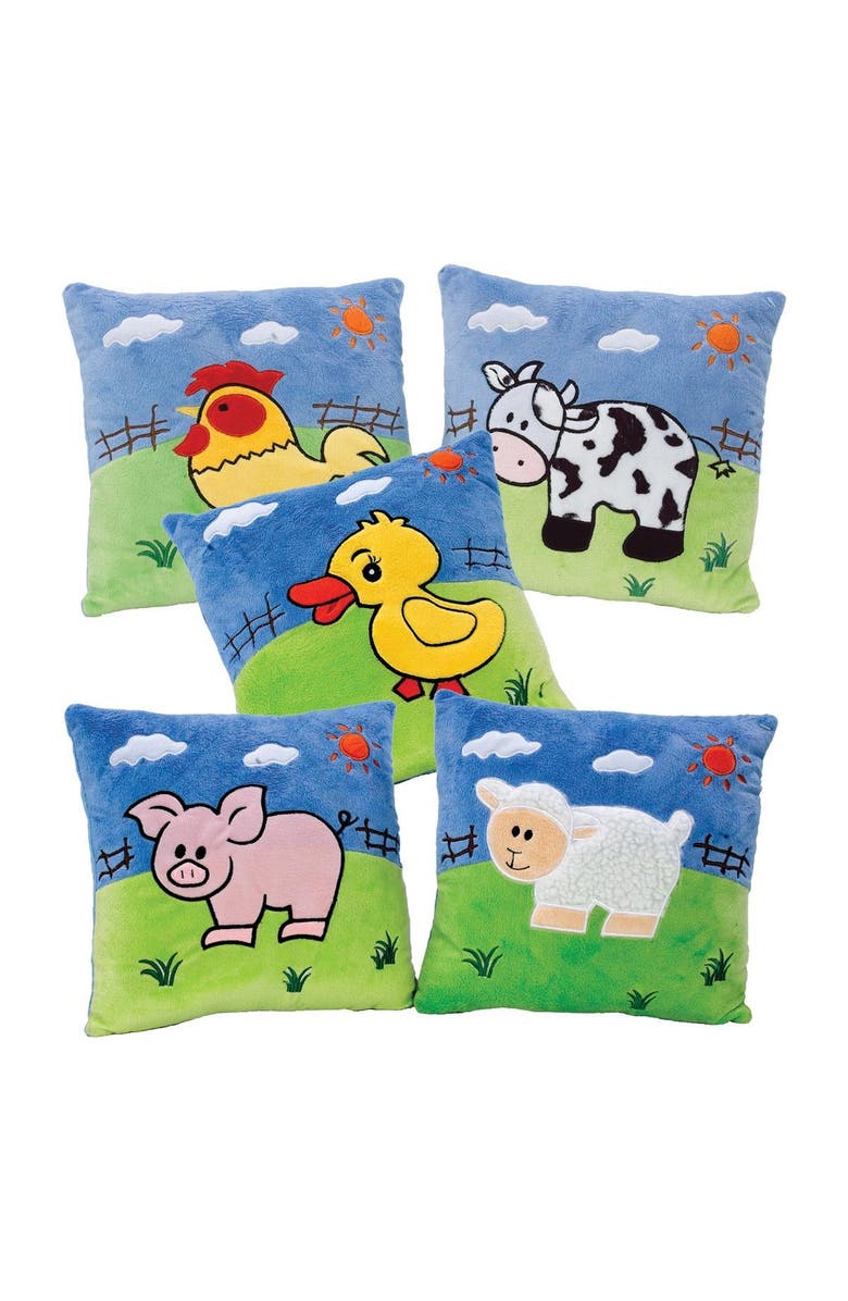 Kaplan Early Learning Company Farm Animal Pillows - Set of 5, Main, color, Green