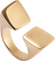 UNODE50 18K Gold-Plated Ring with Smooth Finish and Square Shape