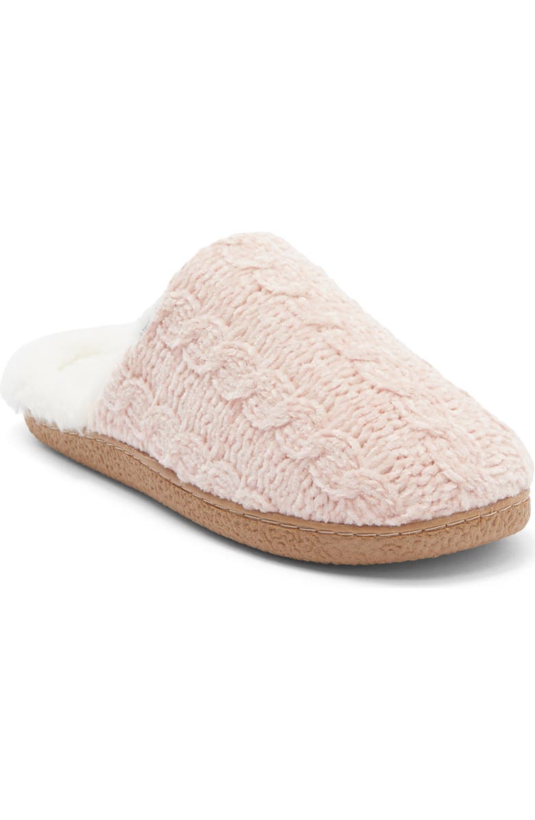 Børn Cable Knit Scuff Slipper, Main, color, Pink