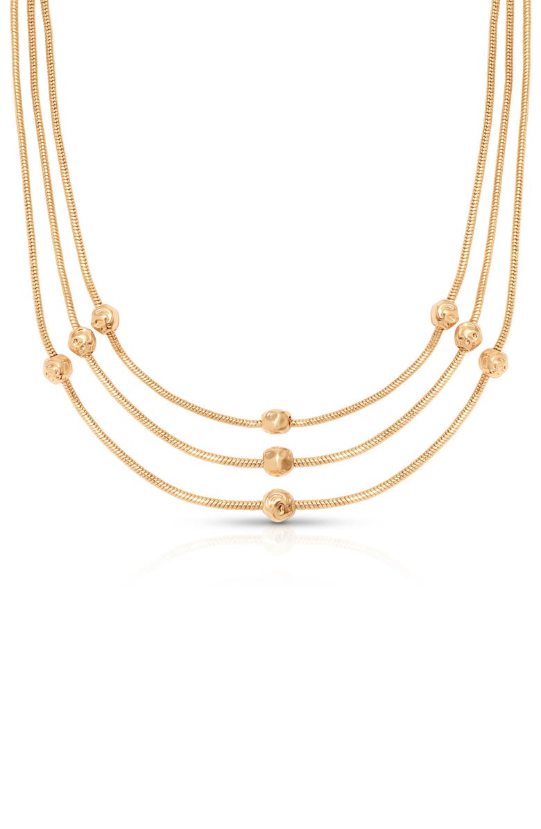 Ettika Molten Spheres Layered Necklace, Alternate, color, Gold