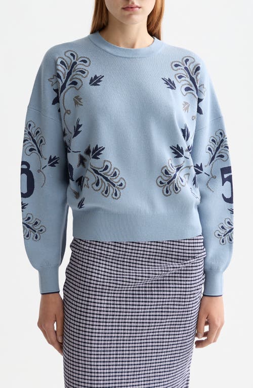 Scotch & Soda Relaxed Jacquard Pullover In Blue