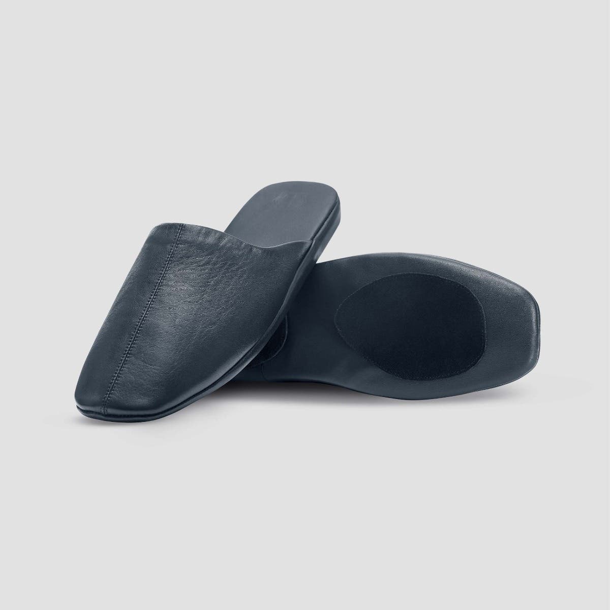 Togas Glen Men's Leather Slippers, Alternate, color, Blue