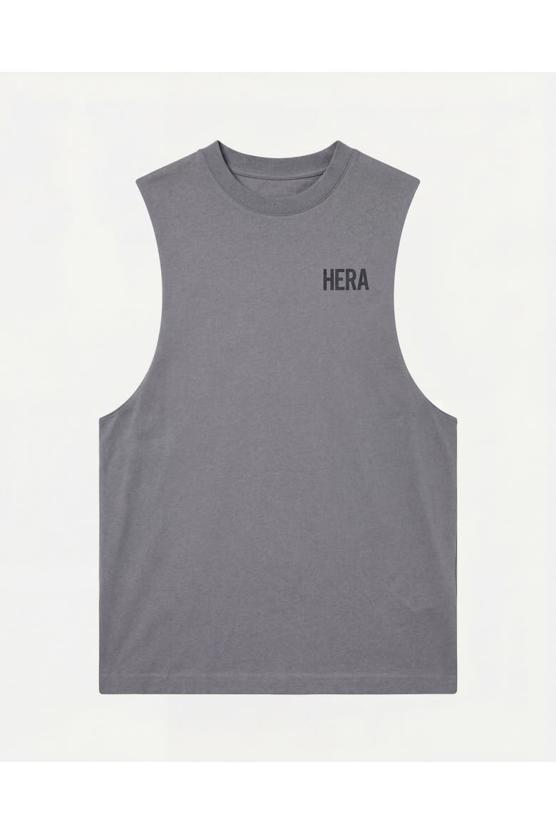 Crew Neck Relaxed Fit Printed Vest, Alternate, color, Charcoal