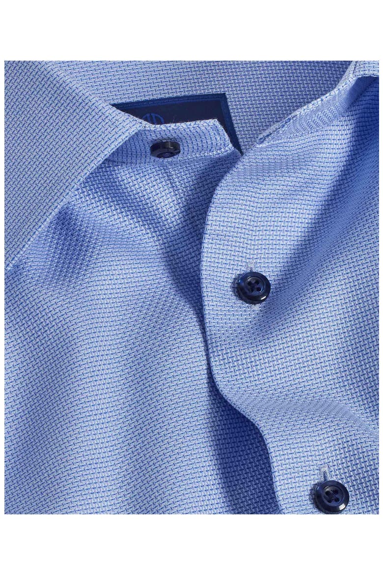 Slim Fit Cotton Microdobby Dress Shirt, Alternate, color, BLUE