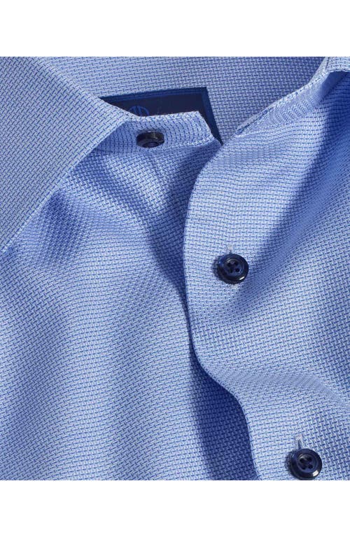 David Donahue Slim Fit Pin Dot Cotton Twill Dress Shirt In Blue