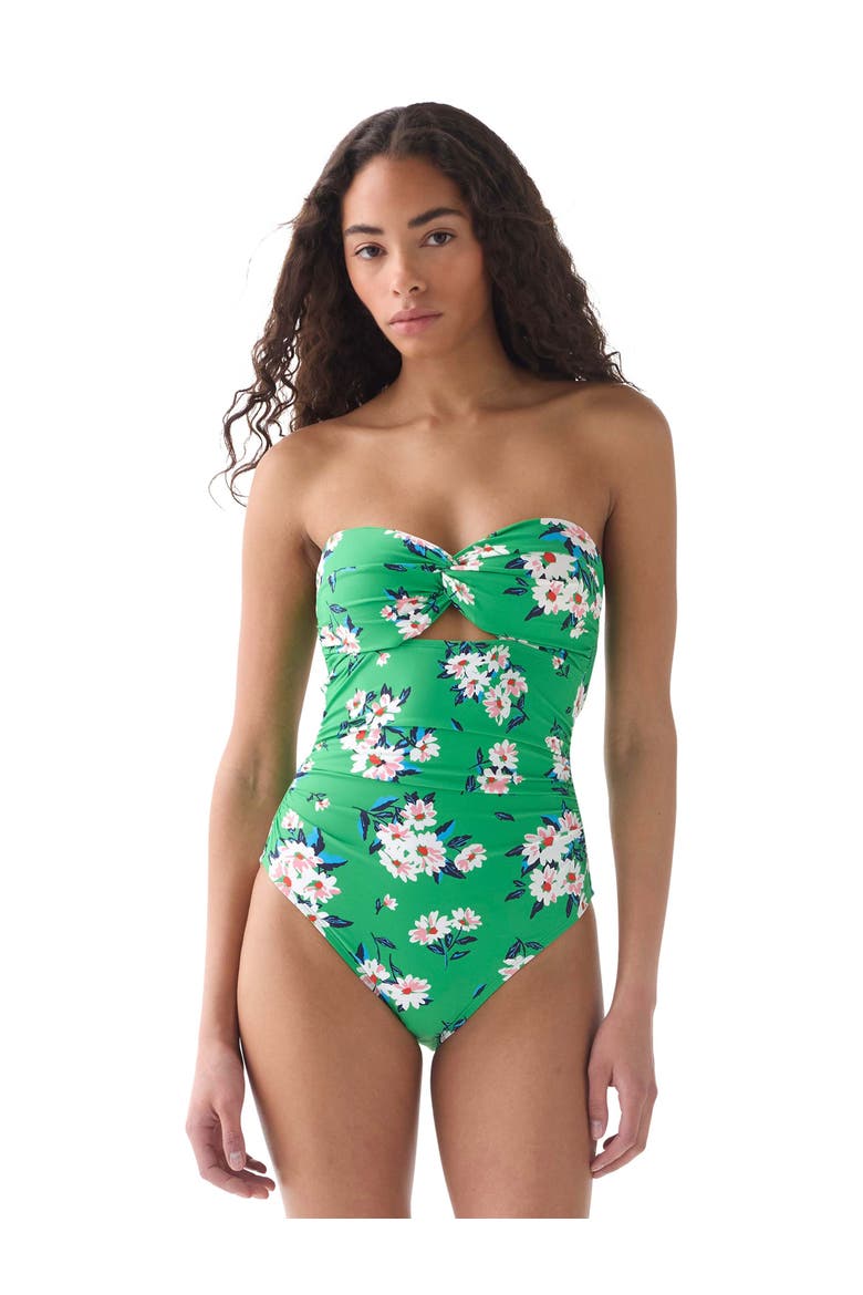 Twist Swim Top One Piece Swimsuit, Main, color, Parrot Green