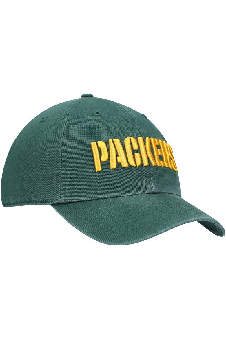Men's '47 Green Green Bay Packers Clean Up Script Adjustable Hat, Alternate, color, Green