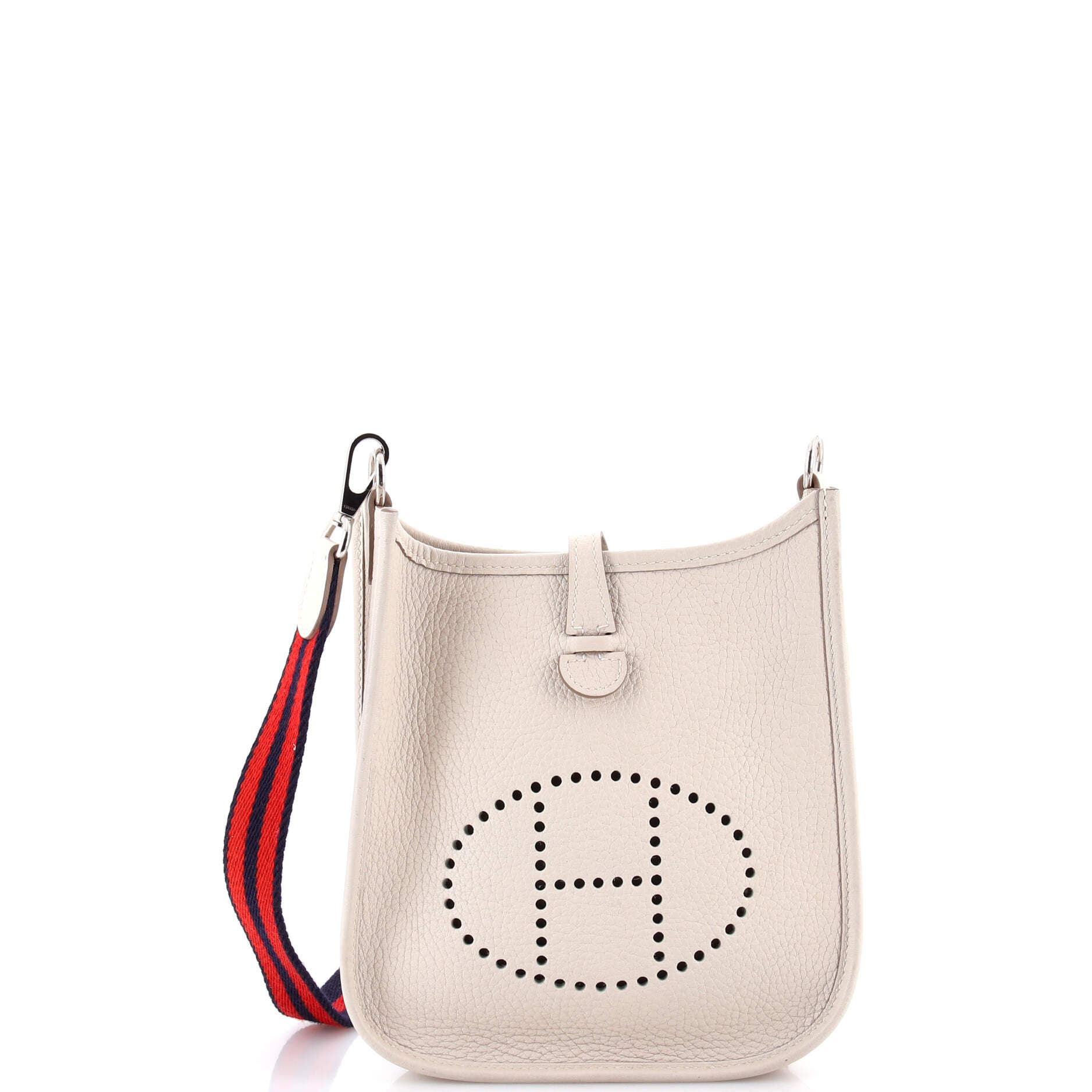 Pre-Owned Hermes Evelyne Bag Gen III Clemence TPM, Main, color, Craie