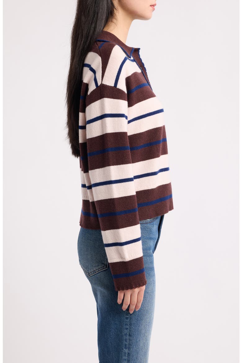 Delora Stripe Polo, Alternate, color, MULBERRY COBALT